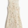 H & M - Jurk met gehaakte look - Lichtbeige