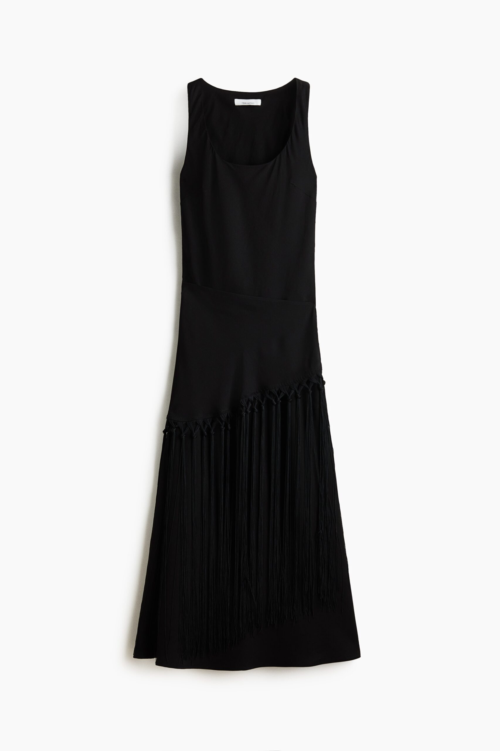 H & M - Jurk van linnenmix met sjaaldetail - Zwart