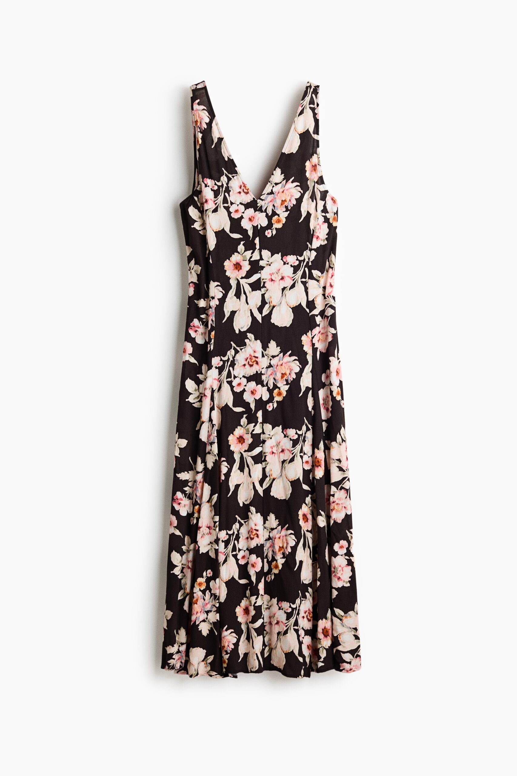 H & M - Jurk met godetplooien - Zwart/Bloemen H & M - Jurk met godetplooien - Zwart/Bloemen