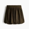 H & M - Bubble-hemrok - Donker Kakigroen