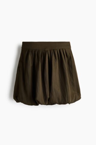 H & M - Bubble-hemrok - Donker Kakigroen