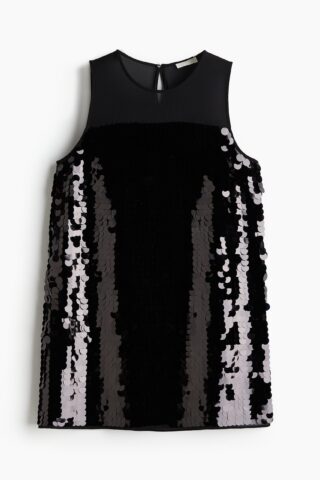 H & M - Sequined mini dress - Zwart