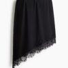 H & M - Asymmetrische rok met kant - Zwart