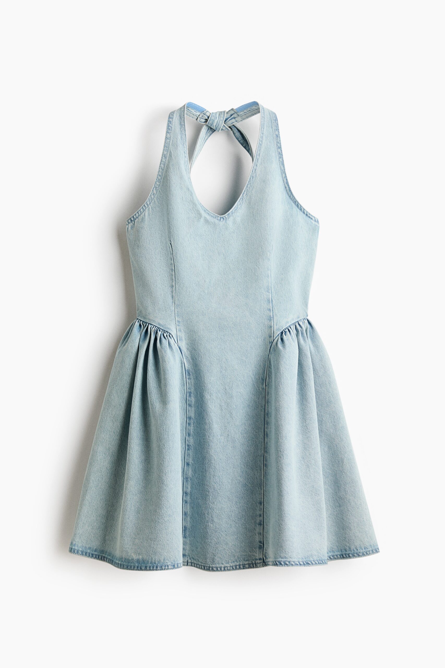 H & M - Denim jurk met uitlopende rok - Licht Denimblauw