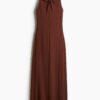 H & M - Jurk met geknoopt detail - Donkerbruin