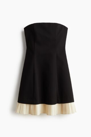 H & M - Geplooide bandeaujurk - Zwart