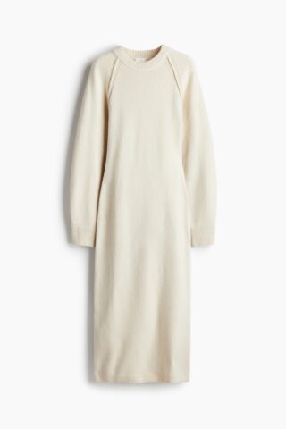 H & M - Gebreide bodyconjurk - Roomwit