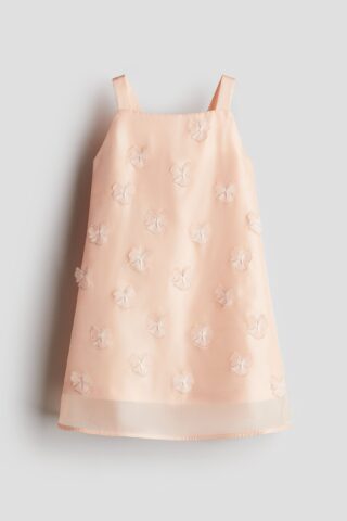 H & M - Jurk van organza met applicaties - Perzik