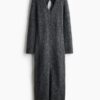 H & M - Open-backjurk van mohairmix - Donkergrijs Gemêleerd