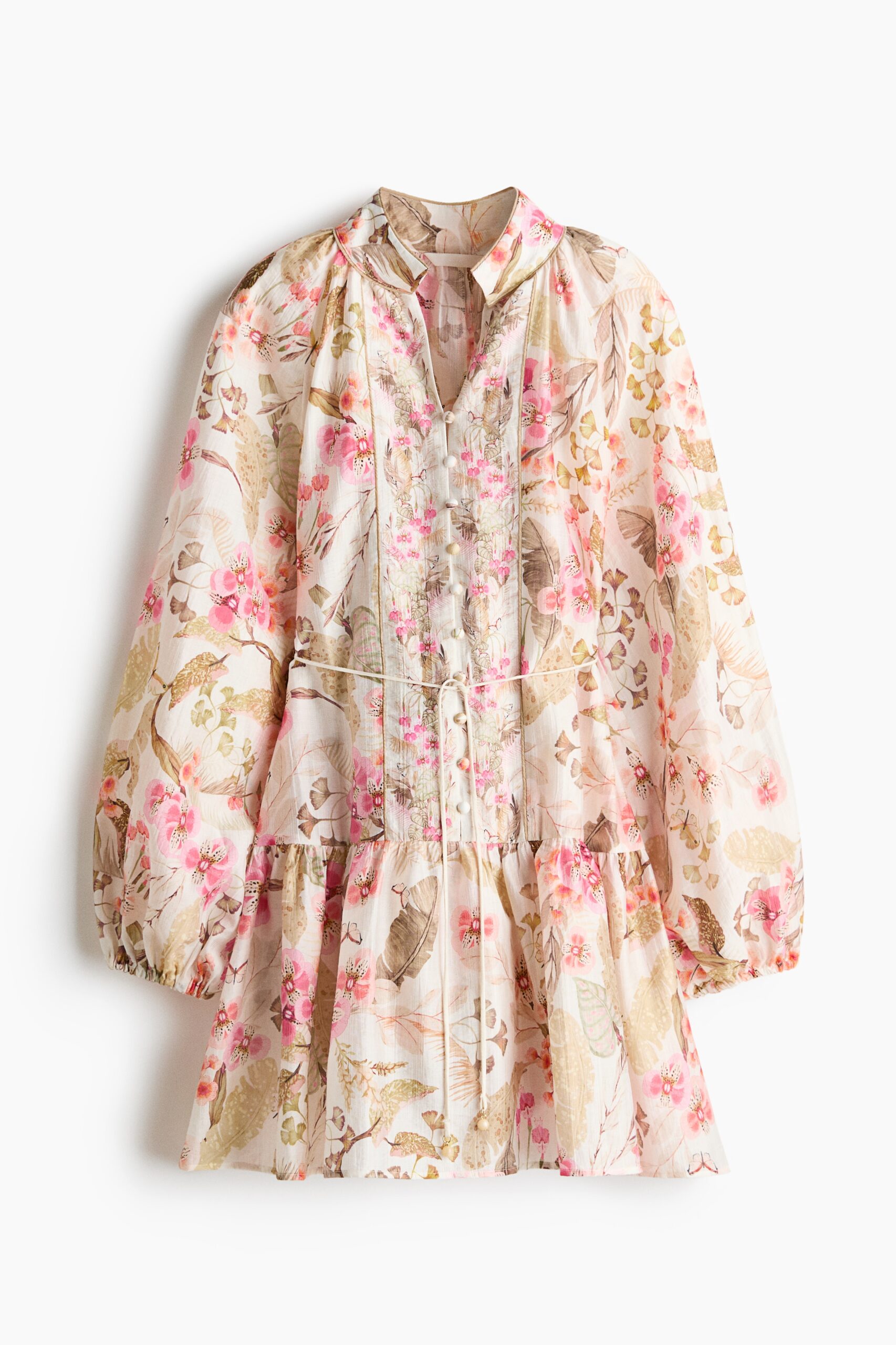 H & M - Korte tuniekjurk - Roomwit/Bloemen H & M - Korte tuniekjurk - Roomwit/Bloemen