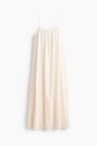 H & M - Jurk van linnenmix - Roomwit