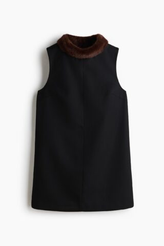 H & M - Shift-jurk met kraag - Zwart