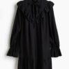 H & M - Jurk met volants - Black