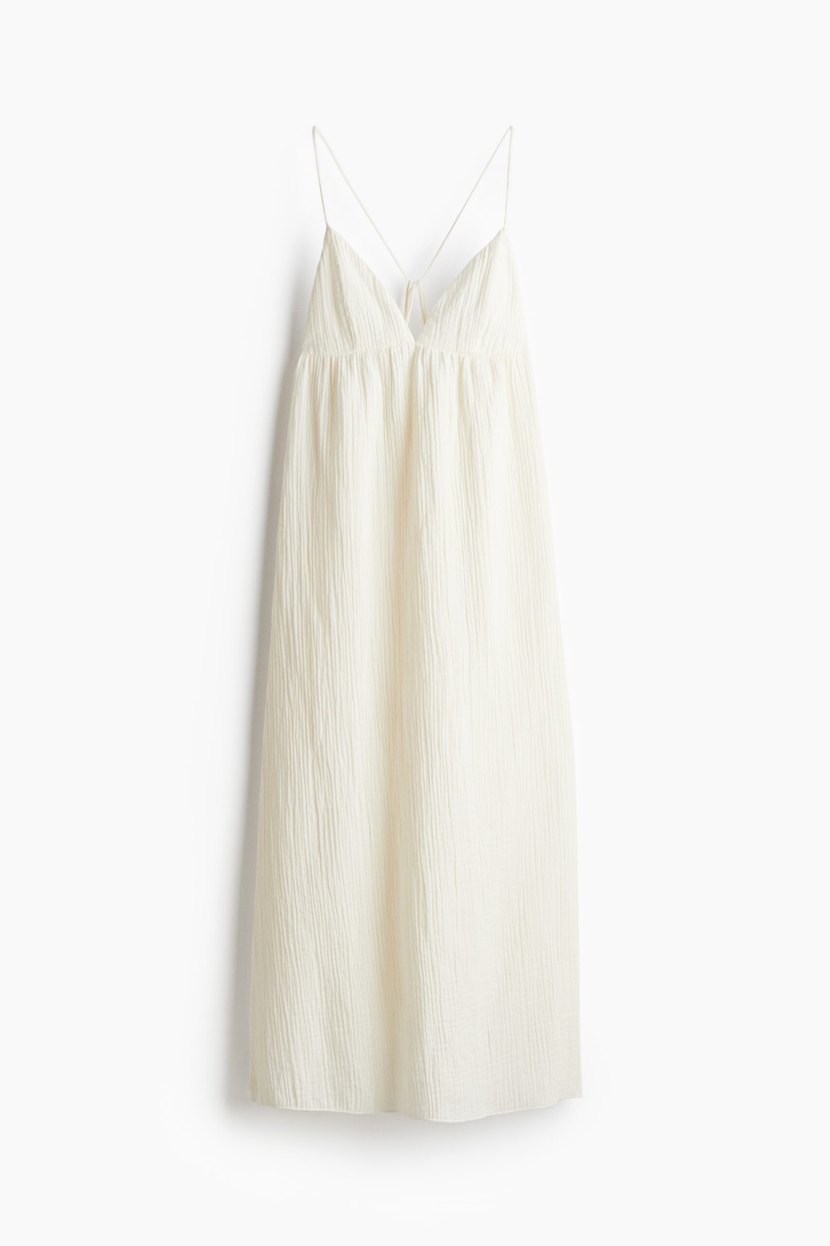H & M - Maxi-jurk met strikbandjes - Roomwit H & M - Maxi-jurk met strikbandjes - Roomwit