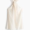 H & M - Strandjurk met halterbelijning - Roomwit
