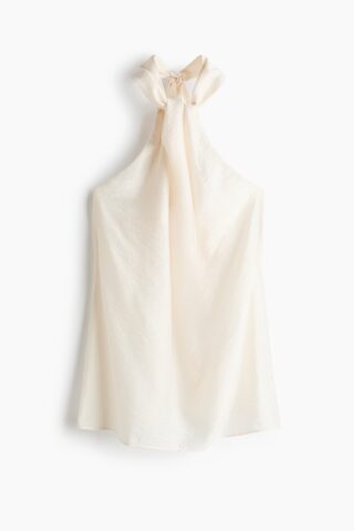 H & M - Strandjurk met halterbelijning - Roomwit