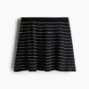 H & M - Fijngebreide flared rok - Zwart/Gestreept