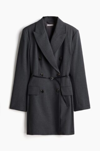 H & M - Blazerjurk met ceintuur - Donkergrijs