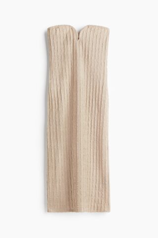 H & M - Bandeaujurk van structuurtricot - Beige
