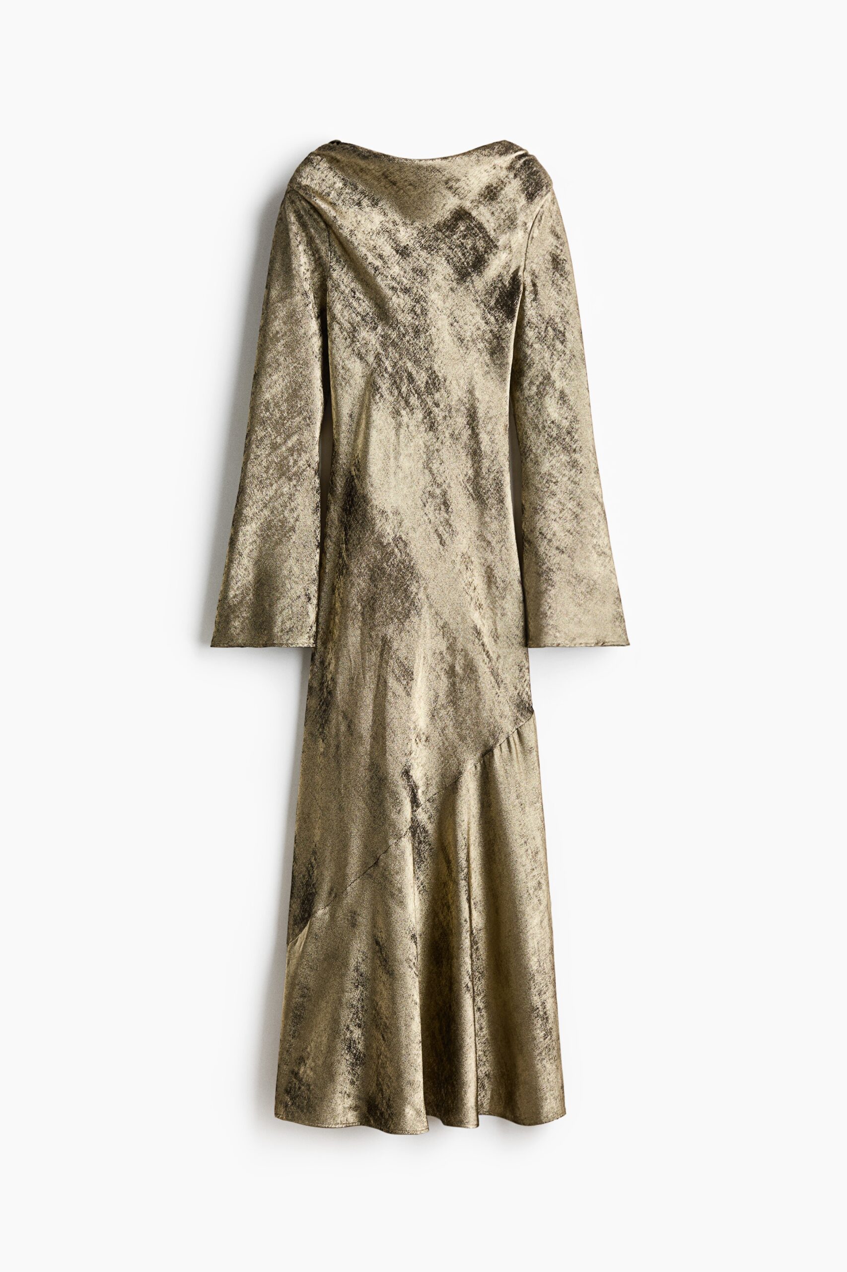 H & M - Satijnen open-backjurk - Goudkleurig H & M - Satijnen open-backjurk - Goudkleurig