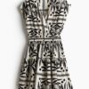 H & M - Katoenen jurk - Roomwit/Zwart Dessin