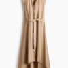 H & M - Overhemdjurk met strikceintuur - Beige