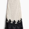H & M - Rok met kant - Roomwit/Polkadot