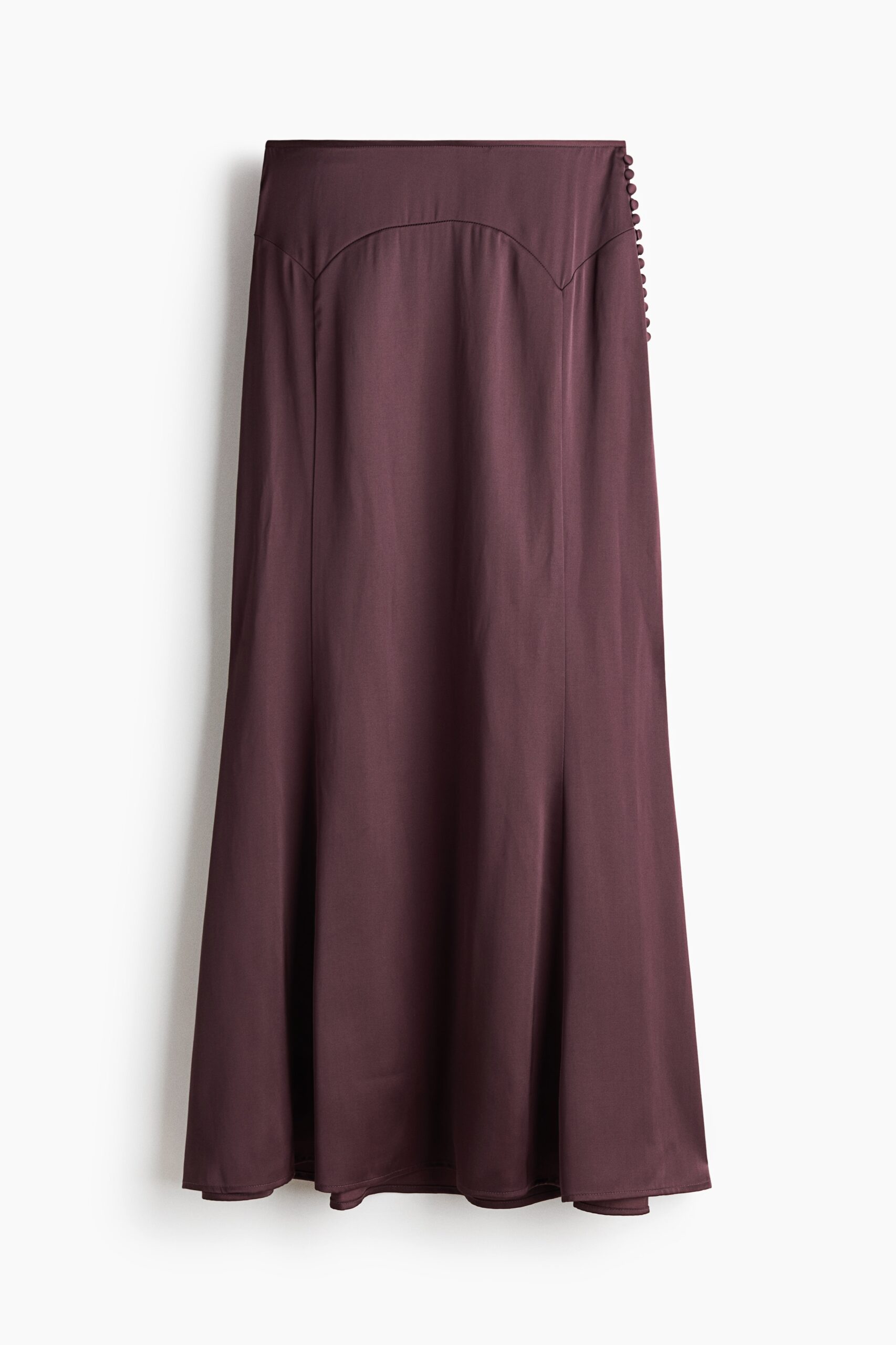 H & M - Uitlopende rok met knopen - Dusty Donkerpaars H & M - Uitlopende rok met knopen - Dusty Donkerpaars