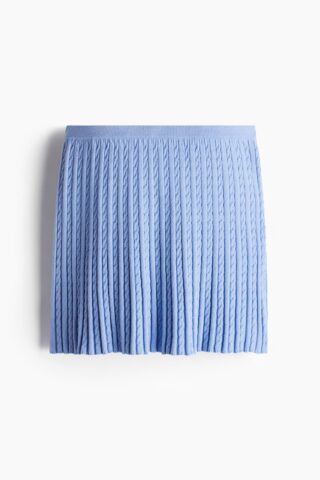 H & M - Kabelgebreide rok - Lichtblauw