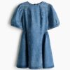 H & M - Denim jurk met uitlopende rok - Denimblauw
