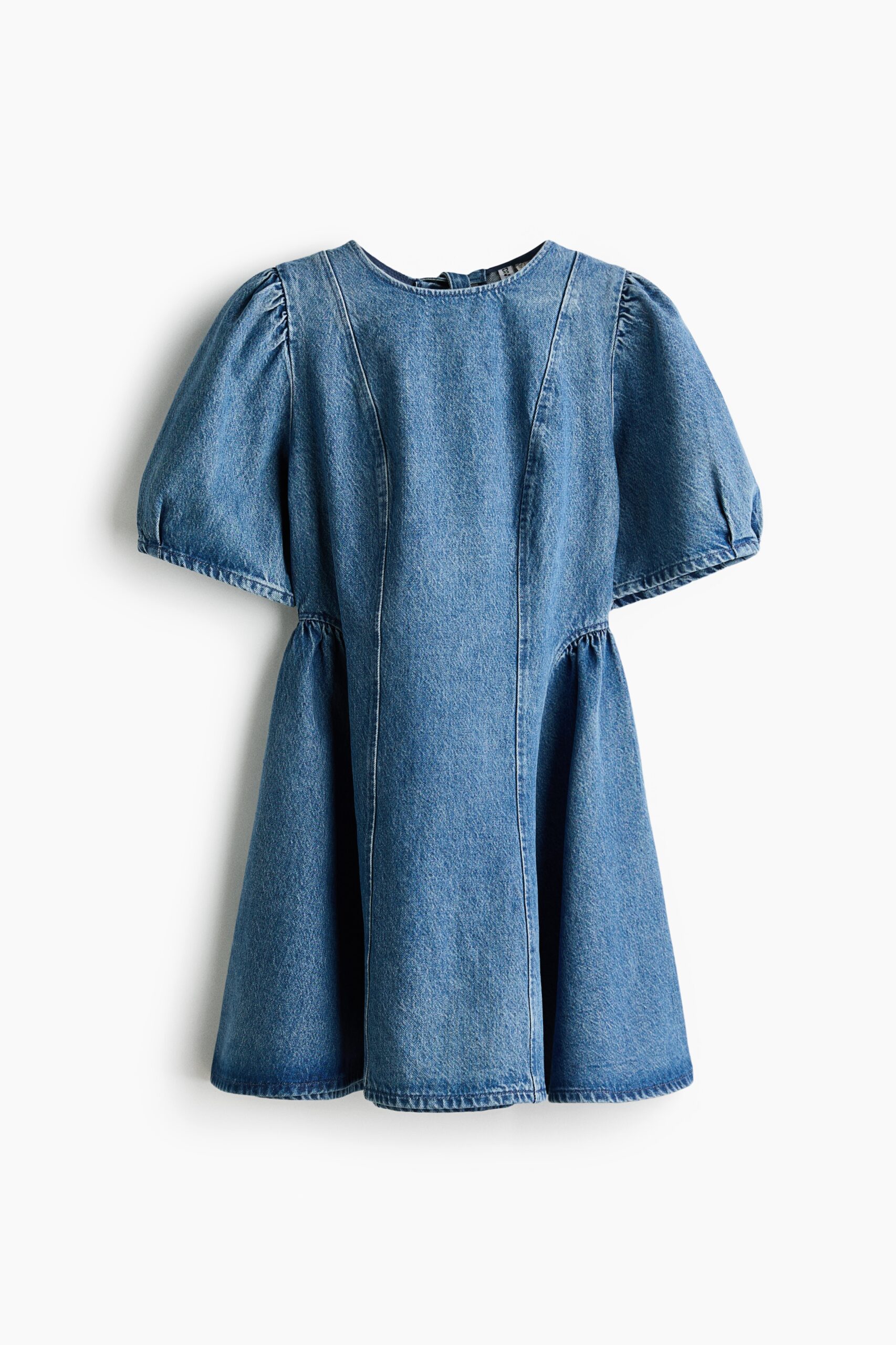 H & M - Denim jurk met uitlopende rok - Denimblauw