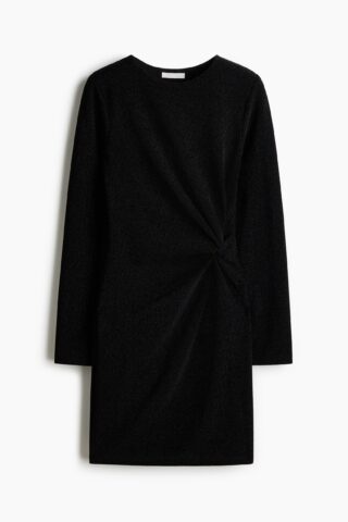 H & M - Jurk met gedraaid detail - Zwart/Glitters