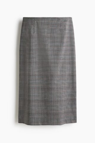 H & M - Kokerrok - Grijs/Dogtoothdessin