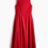 H & M - Jurk van twill met cutout - Helderrood