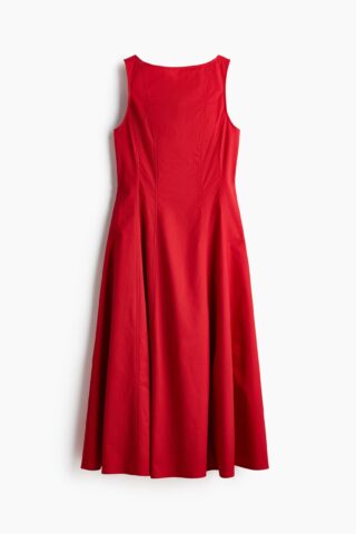 H & M - Cut-out twill dress - Helderrood