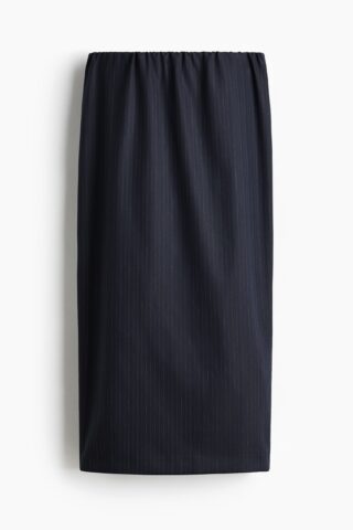 H & M - Midirok - Donkerblauw/Krijtstreep