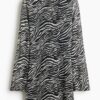 H & M - Jurk met strikbandjes en print - Zwart/Zebradessin