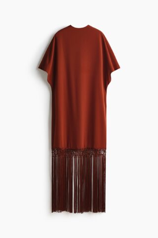 H & M - Jurk met franje - Roestrood