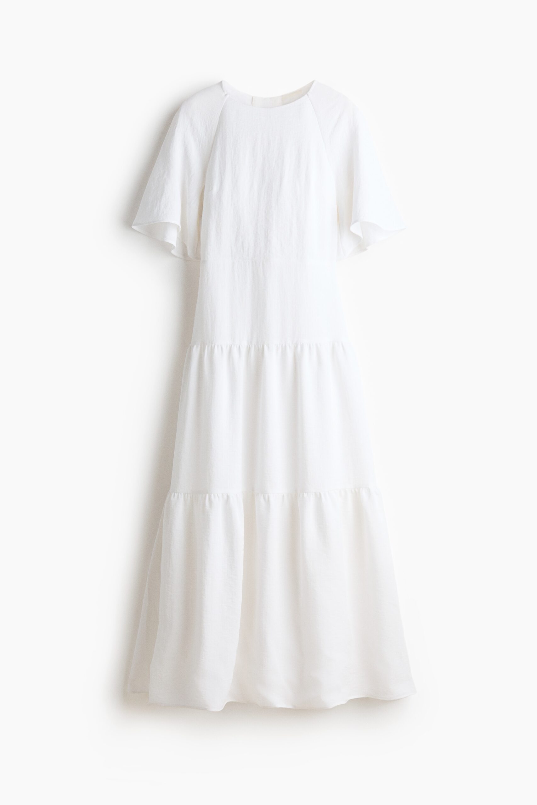 H & M - Volantjurk met strikbanden - Wit