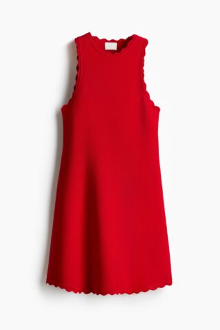 H & M - Mini-jurk met golvende randen - Rood