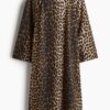 H & M - A-linejurk - Beige/Luipaarddessin