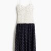 H & M - Strappy jurk met rimpeleffect - Zwart/Stippen