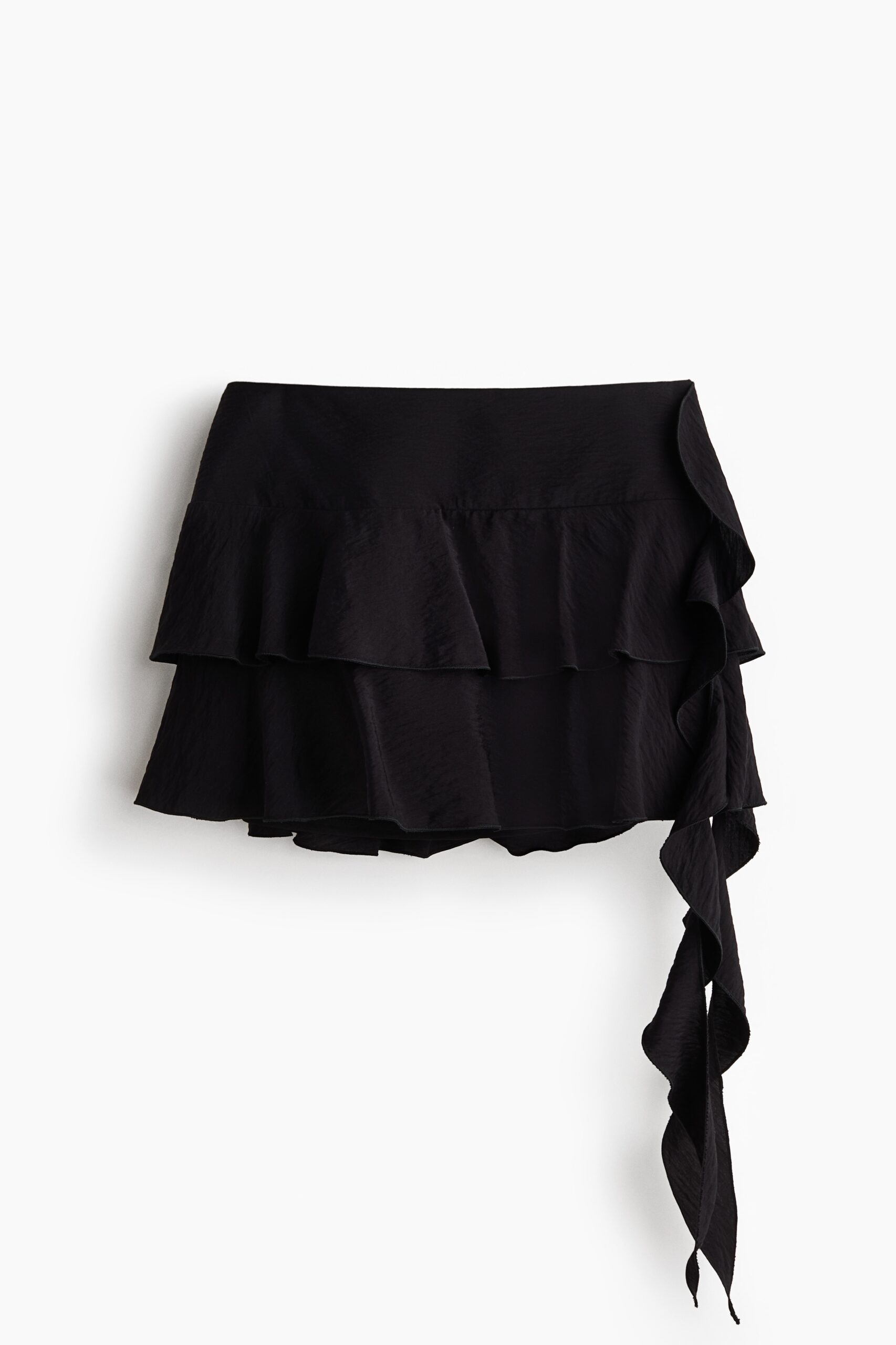 H & M - Gedrapeerde volantrok - Zwart H & M - Gedrapeerde volantrok - Zwart
