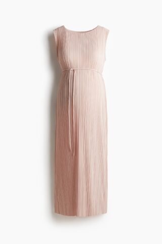 H & M - MAMA Plisséjurk - Poederroze