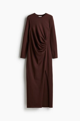 H & M - Gedrapeerde jurk - Bruin