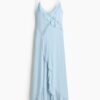 H & M - Volantjurk met kant - Lichtblauw