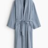 H & M - Mousseline ochtendjas - Dusty Blauw