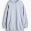 H & M - Oversized jurk met capuchon - Lichtblauw