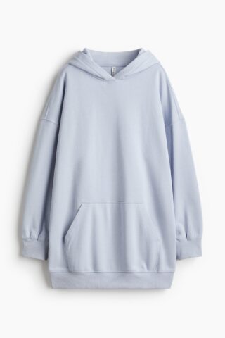 H & M - Oversized jurk met capuchon - Lichtblauw