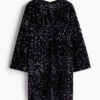 H & M - A-linejurk met pailletten - Marineblauw